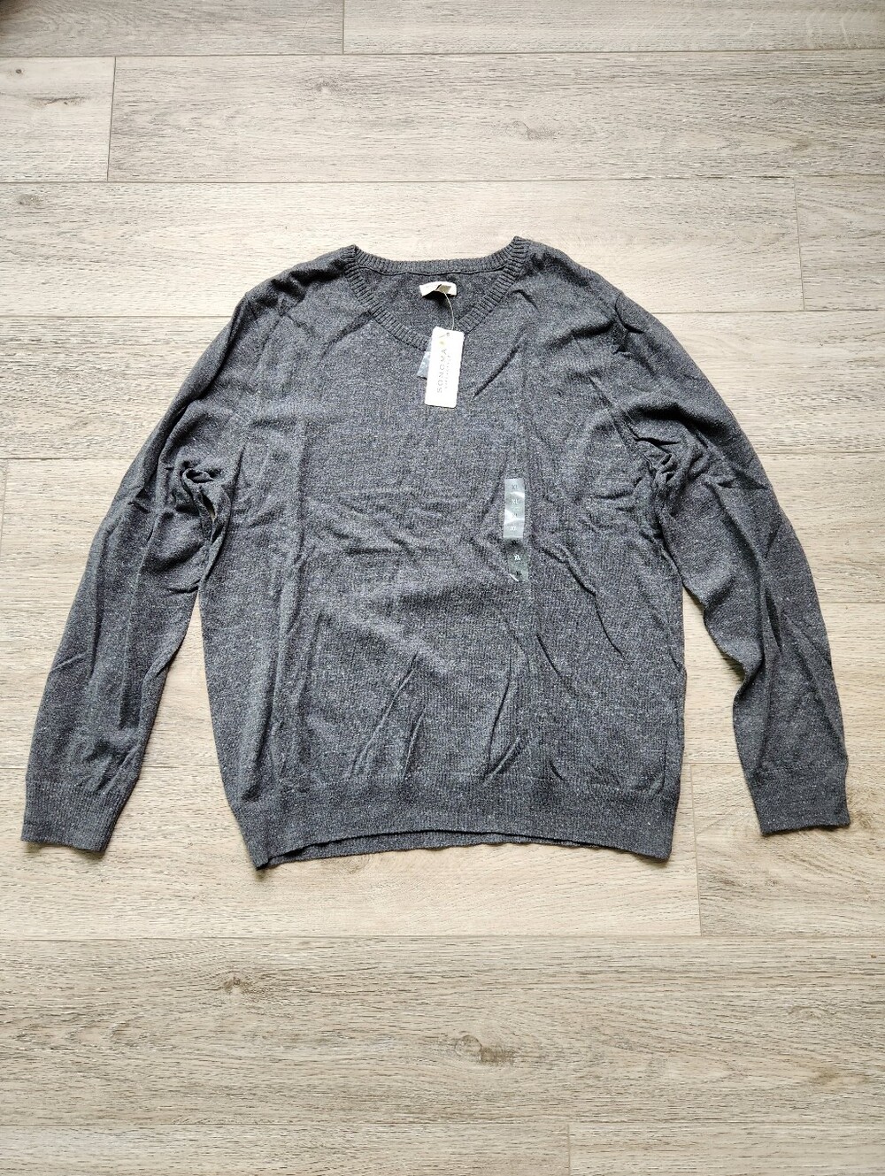 Sonoma Gray V-Neck Sweater Shirt Mens Xl Lightweight Nwt